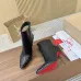 Christian Louboutin Black Leather Studded Ankle Boots, Pointed Toe, 100mm Stiletto Heel, Red Sole #A69802