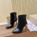 Christian Louboutin Black Leather Studded Ankle Boots, Pointed Toe, 100mm Stiletto Heel, Red Sole #A69802