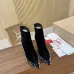 Christian Louboutin Black Suede Studded Ankle Boots with Pointed Toe & Red Sole Heel #A69805