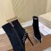 Christian Louboutin Black Suede Studded Ankle Boots with Pointed Toe & Red Sole Heel #A69805