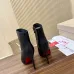 Christian Louboutin Black Tan Leather Pointed Toe Ankle Boots with Red Sole & 100mm Stiletto Heel #A69800