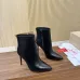 Christian Louboutin Black Tan Leather Pointed Toe Ankle Boots with Red Sole & 100mm Stiletto Heel #A69800