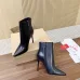 Christian Louboutin Black Tan Leather Pointed Toe Ankle Boots with Red Sole & 100mm Stiletto Heel #A69800