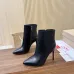 Christian Louboutin Black Tan Leather Pointed Toe Ankle Boots with Red Sole & 100mm Stiletto Heel #A69800