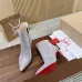Christian Louboutin Grey Suede Studded Ankle Boots, Pointed Toe, 100mm Stiletto Heel, Red Sole for Women #A69804