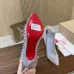 Christian Louboutin Grey Suede Studded Ankle Boots, Pointed Toe, 100mm Stiletto Heel, Red Sole for Women #A69804