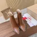 Christian Louboutin Tan Leather Studded Ankle Boots, Pointed Toe, 100mm Stiletto Heel, Red Sole #A69803