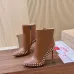 Christian Louboutin Tan Leather Studded Ankle Boots, Pointed Toe, 100mm Stiletto Heel, Red Sole #A69803