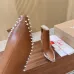 Christian Louboutin Tan Leather Studded Ankle Boots, Pointed Toe, 100mm Stiletto Heel, Red Sole #A69803