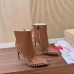 Christian Louboutin Tan Leather Studded Ankle Boots, Pointed Toe, 100mm Stiletto Heel, Red Sole #A69803