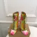 Christian Louboutin Tie-Dye Lace-Up Ankle Boots with Red Sole & Green Trim #A69838