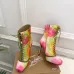 Christian Louboutin Tie-Dye Lace-Up Ankle Boots with Red Sole & Green Trim #A69838