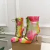 Christian Louboutin Tie-Dye Lace-Up Ankle Boots with Red Sole & Green Trim #A69838
