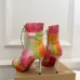 Christian Louboutin Tie-Dye Lace-Up Ankle Boots with Red Sole & Green Trim #A69838