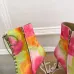 Christian Louboutin Tie-Dye Lace-Up Ankle Boots with Red Sole & Green Trim #A69838