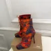 Christian Louboutin Women’s Art-Print Lace-Up Ankle Boots with Red Sole & High Stiletto Heel #A69837