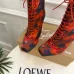 Christian Louboutin Women’s Art-Print Lace-Up Ankle Boots with Red Sole & High Stiletto Heel #A69837