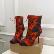 Christian Louboutin Women’s Art-Print Lace-Up Ankle Boots with Red Sole & High Stiletto Heel #A69837 Christian Louboutin Women’s Art-Print Lace-Up Ankle Boots with Red Sole & High Stiletto Heel #A69837