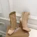 Christian Louboutin Women’s Beige Lace-Up Ankle Boots with 10cm Stiletto Heel & Red Sole #A69836