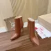 Christian Louboutin Women’s CL Boots – Tan Leather Pointed Toe Ankle Boots with Red Sole & 100mm Stiletto Heel #A69799
