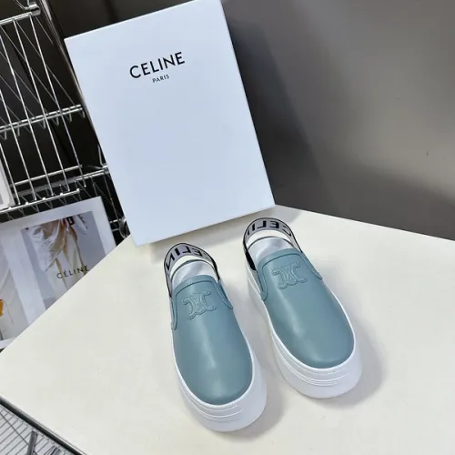 CELINE BLOCK WEDGE MULE IN CALFSKIN AND TEXTILE WITH CELINE JACQUARD #B48792