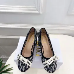 Dior J'ADIOR Bow Ribbon Tweed Block‑Heel Pumps 7.5cm Heel #A68576