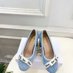Dior J'ADIOR Bow Ribbon Tweed Block‑Heel Pumps 7.5cm Heel #A68577