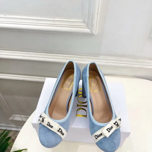 Dior J'ADIOR Bow Ribbon Tweed Block‑Heel Pumps 7.5cm Heel #A68577
