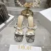 Snake Print Dior Style High Heel Mule Sandals for Women 8.5cm #B63460