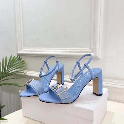 Dior CD Buckle One‑Strap High‑Heel Slide Sandals 8.5cm Heel #A68585