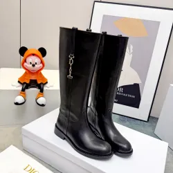Dior 2026 AW British Style Leather Knee High Boots #A68528