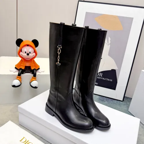 Dior 2026 AW British Style Leather Knee High Boots #A68528
