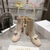 Dior Beige Suede Ankle Boots for Women with Logo Ribbon Strap & Block Heel #A69852