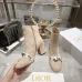 Dior Beige Suede Ankle Boots for Women with Logo Ribbon Strap & Block Heel #A69852