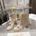 Dior Beige Suede Ankle Boots for Women with Logo Ribbon Strap & Block Heel #A69852