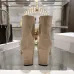 Dior Beige Suede Ankle Boots for Women with Logo Ribbon Strap & Block Heel #A69852