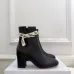 Dior Black Leather Ankle Boots for Women – Classic Block Heel, Side Zip, Logo Tape Detail #A69895