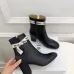 Dior Black Leather Ankle Boots for Women – Classic Block Heel, Side Zip, Logo Tape Detail #A69895