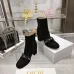 Dior Black Suede Ankle Boots for Women with Logo Ribbon Strap & Block Heel #A69851