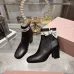 Dior J'ADIOR CD Logo Bow Chunky Heel Ankle Boots 8cm Heel #A68554