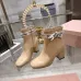 Dior J'ADIOR CD Logo Bow Chunky Heel Ankle Boots 8cm Heel #A68556