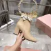 Dior J'ADIOR CD Logo Bow Chunky Heel Ankle Boots 8cm Heel #A68556