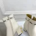 Dior Women’s Cream Leather Ankle Boots with Logo Ribbon and Low Heel #A69896