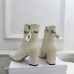 Dior Women’s Cream Leather Ankle Boots with Logo Ribbon and Low Heel #A69896