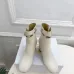 Dior Women’s Cream Leather Ankle Boots with Logo Ribbon and Low Heel #A69896
