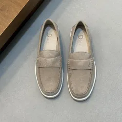 Dior Men’s Suede Leather Loafers, Calfskin Lining, Logo Hardware Detail #A67795