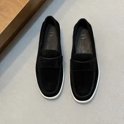 Dior Men’s Suede Leather Loafers, Calfskin Lining, Logo Hardware Detail #A67797