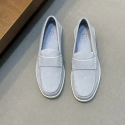 Dior Men’s Suede Leather Loafers, Calfskin Lining, Logo Hardware Detail #A67798
