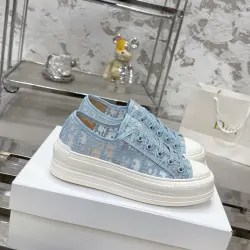 Dior Oblique Embroidery Platform Canvas Sneakers 4.5cm Sole #B66713