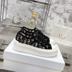 Dior Oblique Embroidery Platform Canvas Sneakers 4.5cm Sole #B66714